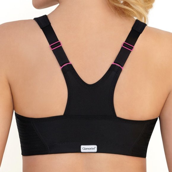 Set of 3! 34DD Glamorise SPORT Bra (HIGH-IMPACT) Black (RACERBACK) T-Back NEW - Picture 5 of 16